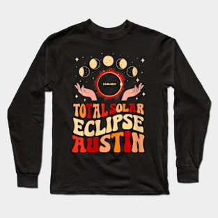 Wos Total Solar Eclipse 2024 Austin Texas April 8 Wo Long Sleeve T-Shirt